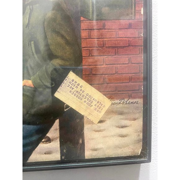 Old Feb 1947 Post Magazine Cover Framed Boy with Ice Cream Cone Theme Winter Ame - Picture 4 of 5